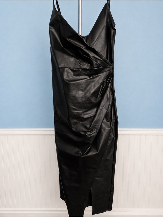 Dresses & Skirts - L’Academie Colleen Black Faux Leather Midi Dress Size S Revolve